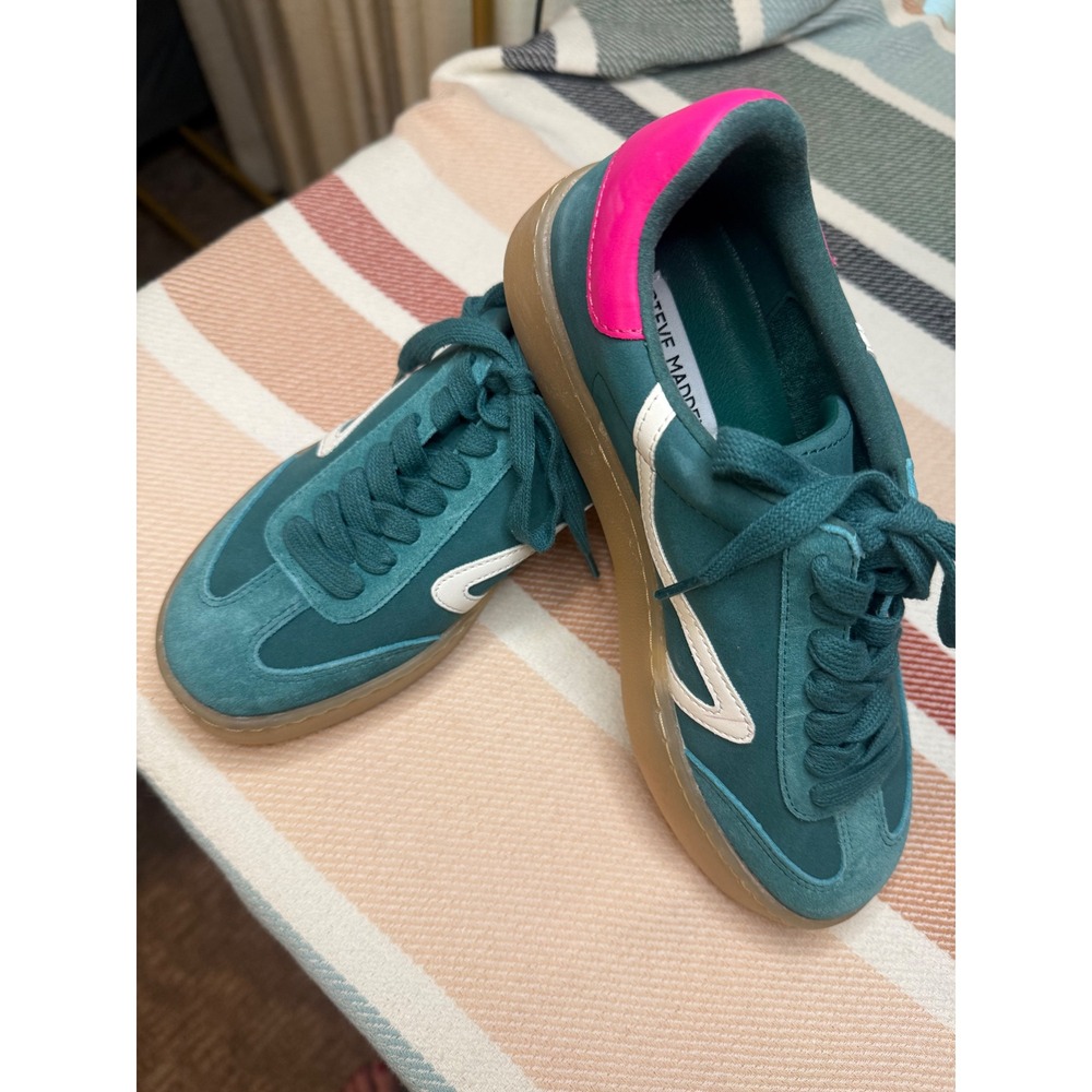 Steve Madden Campo Sneakers Women Teal Pink Gum Platform Low Top Trainers